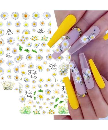 3D Small Daisy Nail Art Stickers - Spring/Summer Floral Design for DIY Acrylic Nails - Buy Online on SooperMarket.com