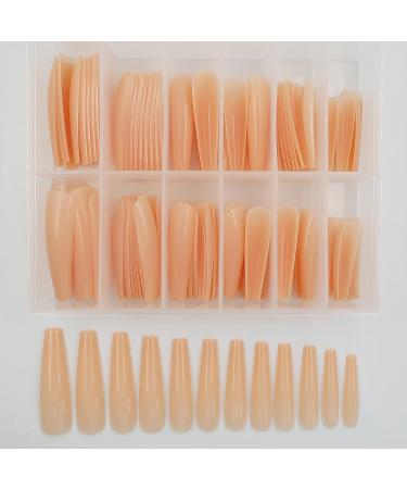 LuckForever 120pc XL Beige Coffin False Nails - Extra Long Ballerina Nail Art Tips - Buy Online on SooperMarket.com