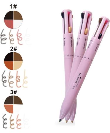 4 in 1 Makeup Pen Multifunctional Makeup Pencil from Eyeliner Lip Liner Brow Pencil And Highlighter Easy-to-Apply & Compact Makeup Accessories Style 3 - Buy Online on SooperMarket.com