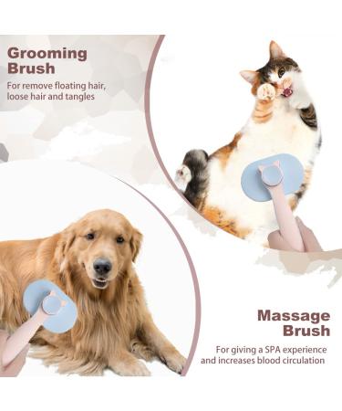 Self-Cleaning Cat Brush for Long & Short Hair - Removes Loose Fur & Dirt - Blue - Buy Online on SooperMarket.com