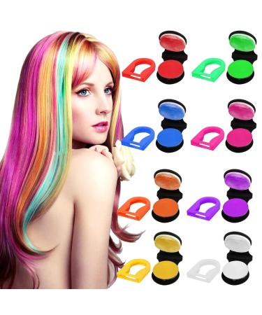 Joycabin 8 Colors Hair Chalks for Girls Washable Non-Toxic Temporary Hair Color Dye for Girls Kids Gift DIY Cosplay Carnival Christmas Valentine's Day Birthday Parties