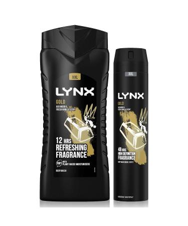 Lynx 12 Hour Refreshing Gold Shower Gel 500 with Lynx 48 Hour Fresh Gold Body Spray 250ml Leaving you smelling great Dermatologically Tested Keep Smelling Irresistible!
