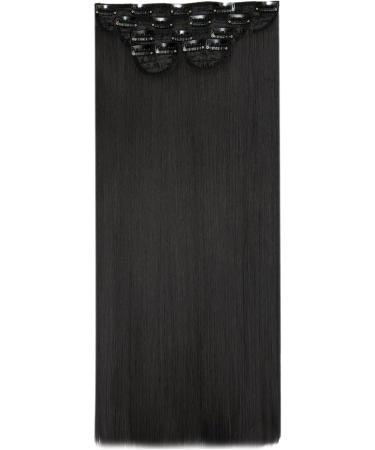 Lullabellz Super Thick Statement Straight Clip In Hair Extensions 5-Piece 26-Inch Length Natural Black - Buy Online on SooperMarket.com