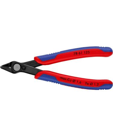 Knipex Electronic Super Knips burnished with multi-component grips 125 mm 78 61 125 Burnished suitable for fibre optic cables
