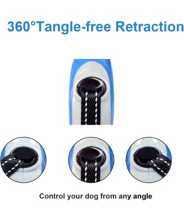 Ruayia Classic Pull-Out Leash for Dogs up to 52kg - 360 Guiding & Braking System - 5m Blue - International Shipping - Buy Online on SooperMarket.com