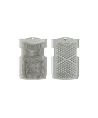 Innobaby Double Sided Silicone Massage Mitt Bath Scrubber Shower Brush & Scalp Massager/Gray One Gray