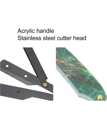 Foldable Manual Razor - Professional Straight Edge Razor with Acrylic Handle Stainless Steel Portable & Safe for Home Salon & Hairdresser - Buy Online on SooperMarket.com