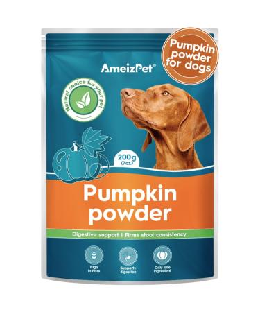 AmeizPet Pumpkin Powder For Dogs To Create Pumpkin Puree Fibre For Dogs Firm Stool 100% Pumpkin Pulp Powder For Good Bowel Activity For Dogs Canned Pumpkin Alternative 200g (7 Oz.) Pumpkin Powder 200g