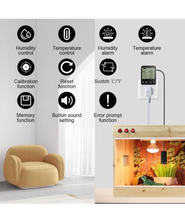 KETOTEK Digital Humidity Controller Plug 230V with Alarm for Humidifier/Dehumidifier - Ideal for Reptile Terrariums - Buy Online on SooperMarket.com