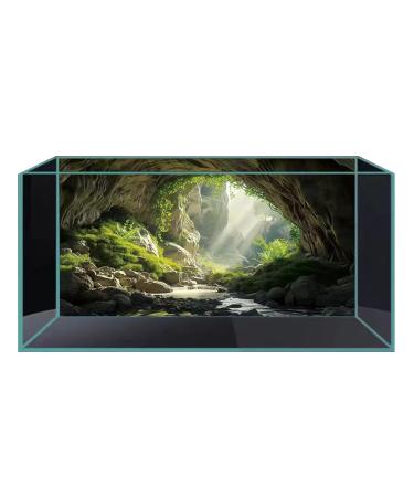 Didooou 3D aquarium background picture aquarium PVC glue aquarium decorative stickers boutique aquarium stickers (cave-3 50 * 100cm) 50*100cm cave-3