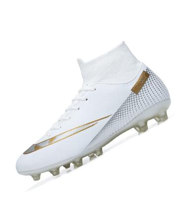 Roniluu Football Boots Men Football Boots Children Boys Girls Professional Football Boots Unisex 37 EU White B