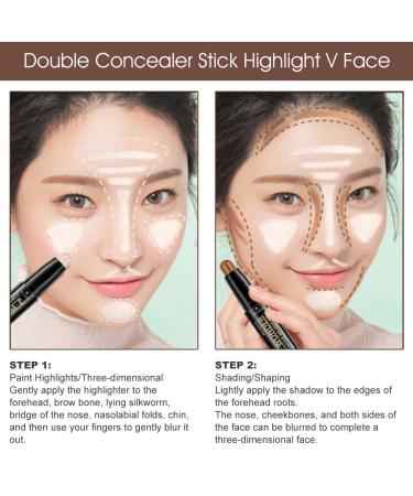 2-in-1 Contouring Pencil & Concealer - Versatile Makeup Highlighter for All Skin Types | International Shipping Available - Buy Online on SooperMarket.com