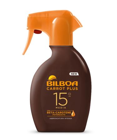 Bilboa Carrot Plus Solar Trigger SPF 15 body tanner formula with beta carotene for intensive and permanent browning waterproof dermatologically tested 200 ml