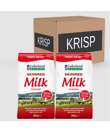 2 x 2kg Lakeland Daries Skimmed Low Fat Milk Powder Baking Cooking Coffee Tea Drink Custard Pudding Dessert Sauce Gravy - Buy Online on SooperMarket.com