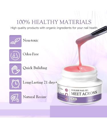 Gel Builder for Nails 3 Colours 20 g Clear Pink White Nail Extension Gel Kit Hard Gel for Nails Builder Nail Gel Kits with Nail Shapes and Acrylic Nail Brush for Nail Art Manicure - Buy Online on SooperMarket.com