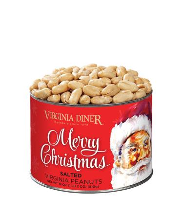 Virginia Diner Merry Christmas Gourmet Extra Large Salted Virginia Peanuts, 18oz Merry Christmas Salted 18oz