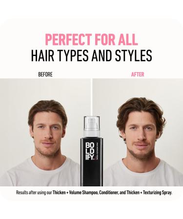 Boldify Thickening Spray + Hair Fiber (Dark Brown) + Shampoo Thicken Up Bundle: Volume Root Lift Texture for Thinning Hair - Buy Online on SooperMarket.com