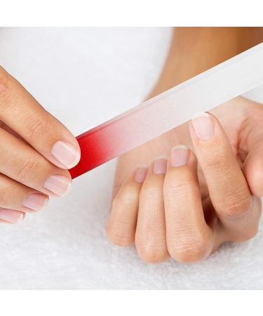 SWKJ 4 PCS Set Glass Nail Files Professional Gradient Color Crystal Nail Files with Cases Double Sided Nail Files Fingernail/Toenail Caring Tools for Home and Salon Use - Buy Online on SooperMarket.com