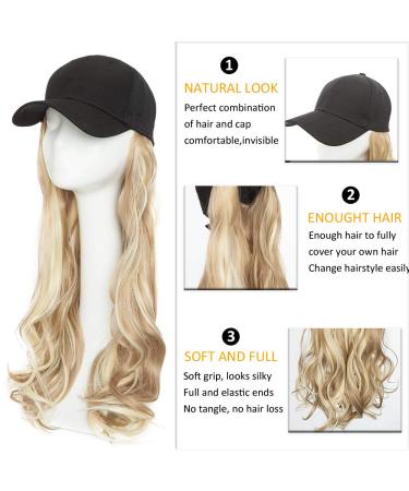 Buy Affordable Tess Extensions 16 Ombre Light Brown/Blond Synthetic Hair with Black Baseball Cap | 290g Women's Hair Extensions - Buy Online on SooperMarket.com