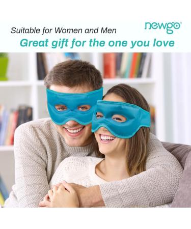 NEWGO Reusable Hot/Cold Eye Mask for Puffy Eyes - Cooling Therapy for Migraine, Dark Circles, Dry Eyes - Sinus Pain Relief - Light Blue - Buy Online on SooperMarket.com
