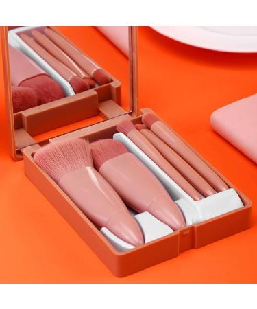 kawehiop 5 Pieces Makeup Brushes Plastic Handle with Mirror Powder Foundation Beauty Make Up Soft Brush Beginner Cosmetics - Buy Online on SooperMarket.com