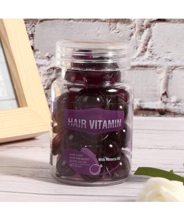 Hair Care Vitamin Capsules Serum - Moisturizing, Anti-Frizz, Repair Damage, Essential Oil Conditioner for Women (Purple) - Buy Online on SooperMarket.com