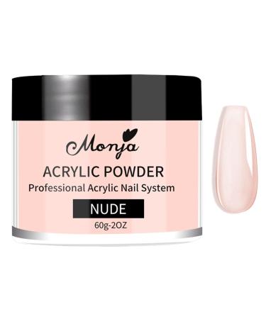 Nude Acrylic Powder - 60g Acrylic False Nail Powders - Large Capacity Acrylic Nail Powder for Nail Acrylic Extension Nail Carving - No Nail Lamp Needed