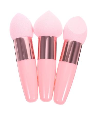 FRCOLOR Makeup Sponges Makeup Applicator Sponge Foundation 3Pcs Wet Dry Makeup Sponge Cosmetics Egg Puff Brush Practical Makeup Pens Supplies Blending Sponges Foundation Sponge Pink