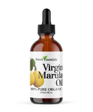 Organic Unrefined Marula Oil | Glass Bottle | Imported From South Africa | 100% Pure | Cold Pressed | Extra Virgin | For Hair Skin & Nails | Non-GMO | Fair Trade (4 fl oz Glass Bottle)