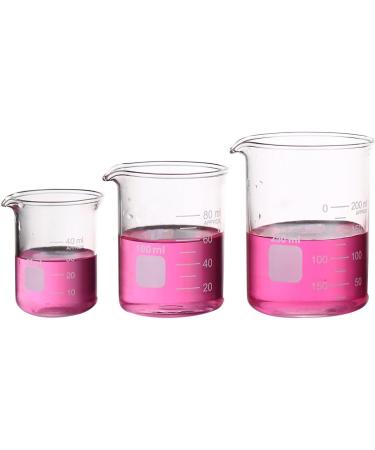 Glass Measuring Low Form Beaker Set - 50ml, 100ml, 250ml Graduated Beaker Set - Buy Online on SooperMarket.com