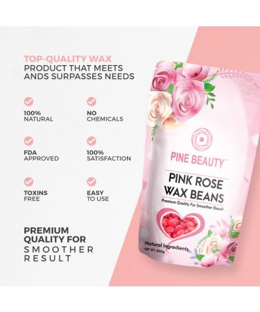 Wax Beads Hard Wax Beans Complete Kit - Painless Hair Removal Set with 10 Spatulas - Bikini, Face, Legs, Eyebrow, Body - Pearl Wax Warmer - Brazilian Wax (PINK ROSE 1.1) - Buy Online on SooperMarket.com