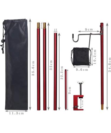 HIKEMAN Folding Lantern Stand Pole - Portable Light Holder for Camping & Outdoor Activities (Red) - Buy Online on SooperMarket.com