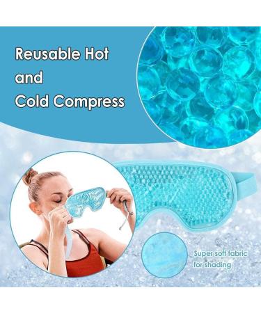 Cooling Eye Cover Durable Sleep Eye Cover for Eye Care Reusable Washable Gel Bead Eye Cover for Dark Circles and Eye Bags Hot Cold Compress Eye Mask for Puffiness Migraines Eye Surgery(sky blue) - Buy Online on SooperMarket.com