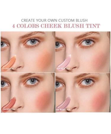 Aaiffey Liquid Blush Set - 4 Mini Natural Cheek Colors for Dewy & Long-Wearing Makeup | Korean Cosmetic Blush - Buy Online on SooperMarket.com