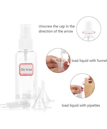 Airsmall 12-Pack 60ml Empty Spray Bottles with Funnels & Labels - Perfect for Beauty Makeup Travel & Sports - Buy Online on SooperMarket.com