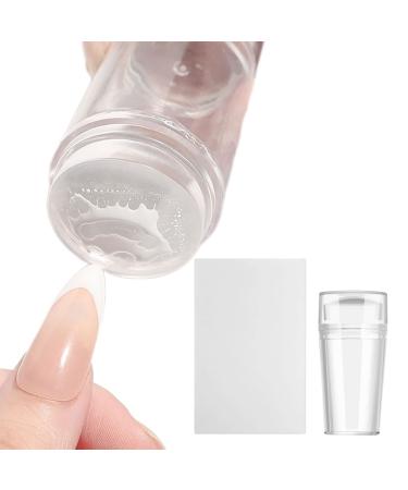 Stamp for nails nail art stamper silicone nail stamper jelly with scraper transparent soft nail polish stamp for diy French nail design