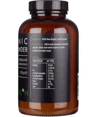 KIKI Health Organic RAW Carob Powder | Non GMO Gluten-Free Vegan Powder | Antioxidant Rich Superfood Perfect Chocolate Flavour Powder to Support Digestion | Antioxidant | Caffeine-Free - 185g - Buy Online on SooperMarket.com