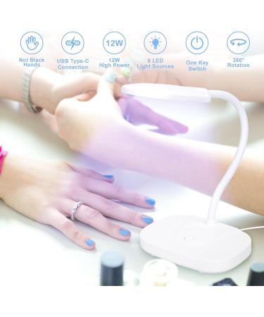 AORAEM 12W LED Nail Lamp | Portable Gooseneck Gel Polish Dryer | Professional White Nail Light - Buy Online on SooperMarket.com