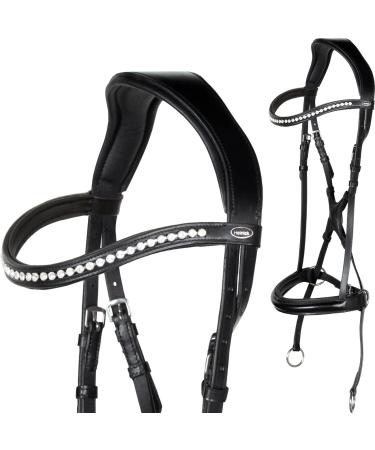 Heinick-Reitsport Bridle Bitless Crossunder/Crossover bitless bridle Black Series Diamond Warmblood Selection