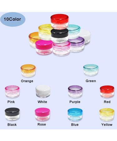 50 Mini Glass Jars with Colored Lids - 5ml Empty Containers for Lip Gloss Ointments Nail Art & Cosmetics - 10 Color Options - Buy Online on SooperMarket.com
