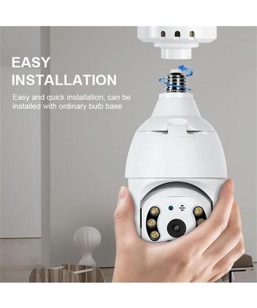 2PCS WiFi Light Bulb Security Camera - 1080P Indoor/Outdoor, 360 View, Smart Motion Detection, Two-Way Audio - Buy Online on SooperMarket.com