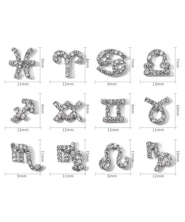 48 Pieces Gold & Silver Zodiac Nail Charms Set - Constellation Nail Studs for Nail Art Decoration - Ideal for Women & Girls - Buy Online on SooperMarket.com