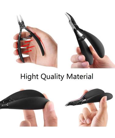 Professional Podiatrist Toenail Clipper for Thick/Ingrown Nails - Surgical Stainless Steel, Rubber Handles, Recommended by Foot Surgeons - Suitable for Men, Seniors, Adults (Black) - Buy Online on SooperMarket.com