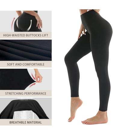 Laite Hebe High Waisted Leggings 4-pack for Women, Tummy Control Yoga Pants, Black, S-M - Buy Online on SooperMarket.com