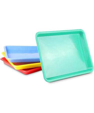 Plastic Trays for Kids Arts and Crafts 4 Colors (13.4 x 10 x 1.2 in 4 Pack)