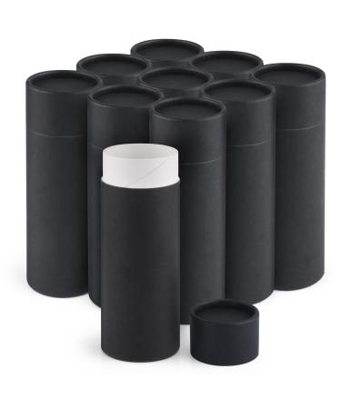 Furnido 10 Pcs 2 oz Cardboard Deodorant Containers Push-Up Style Top-Fill Empty Kraft Paperboard Tubes Lip Balm Containers Compostable Round Body Lotion Sticks Tube DIY Homemade Lip Balm Holder Black