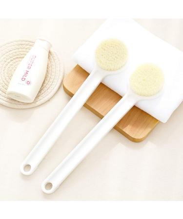 Zhurson Long Grip Bathing Brush - Dry Brush for Body & Back | Promotes Blood Circulation & Lymphatic Health | Exfoliating Dead Skin Remover (White) - Buy Online on SooperMarket.com