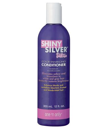 One 'n Only Shiny Silver Ultra Color-Enhancing Conditioner  Restores Shiny Brightness to White  Grey  Bleached  Frosted  or Blonde-Tinted Hair  Protects Hair Color - 12 Fl. Oz