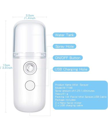 Nano Sprayer - Nano Mister Spray 25ml Nano Moisturizing Mist Sprayer for Face Skin (2 Colors) (Color : White) - Buy Online on SooperMarket.com