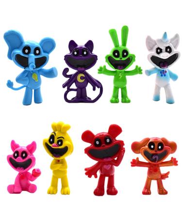 8PCS Smiling Mini Figures Smiling Cake Toppers Cake Decoration Mini Smiling Figures Set for Boys Girls Birthday Party Babay Showers Celebration Supplies